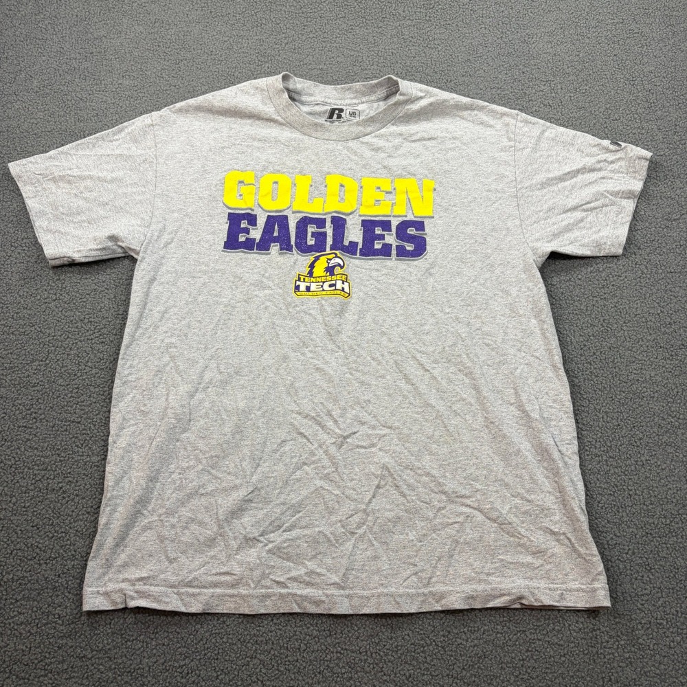 Russell T-Shirt Mens Large Gray Tennessee Tech Golden Eagles NCAA Graphic Tee